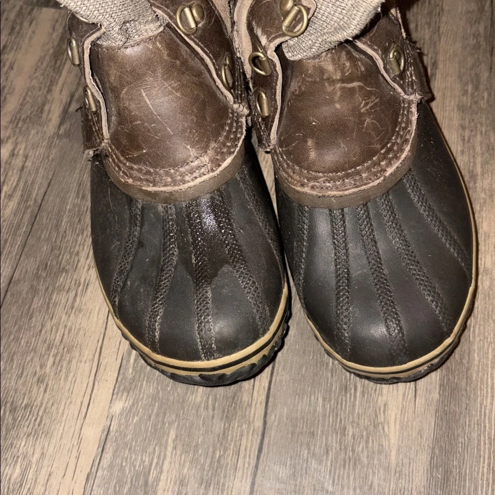 Sorel Conquest Carly Waterproof Leather Knee High Riding Work Boots Womens Sz10